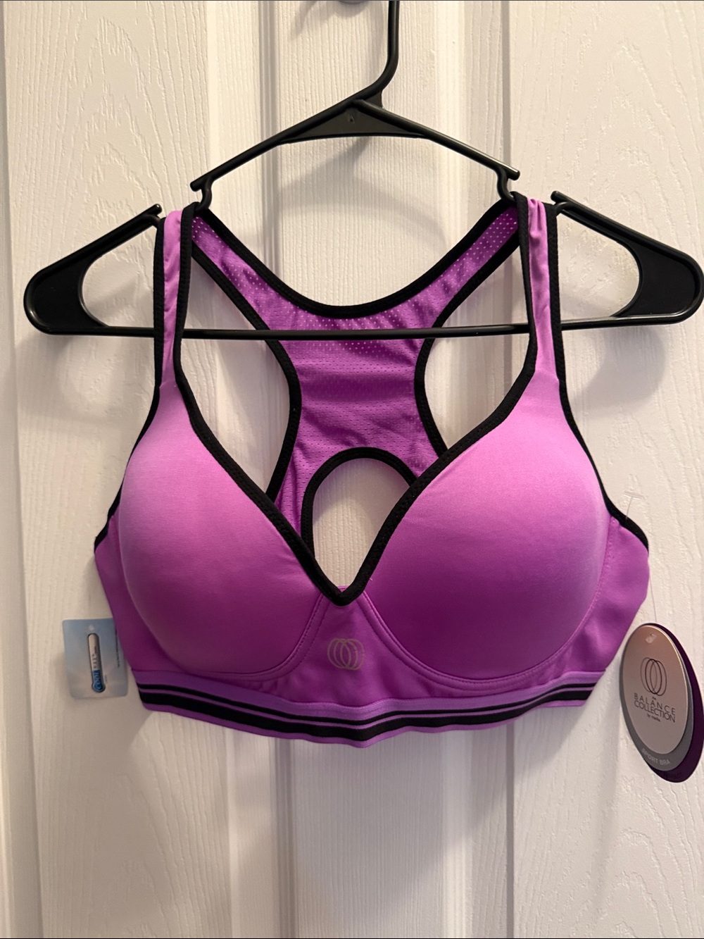 Balance Collection Pink and Purple Racerback High-Support Sports Bra